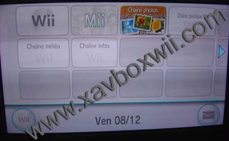 menu de la wii